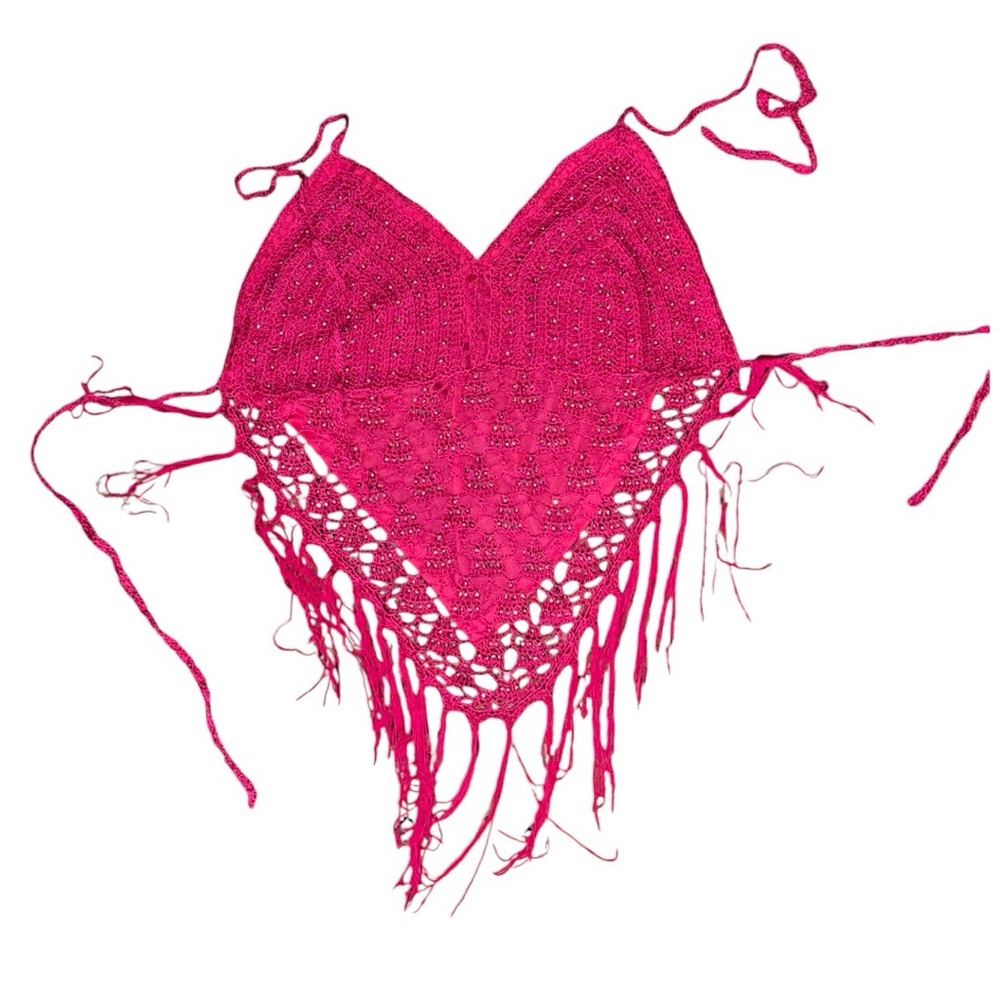 Pink tank top with rhinestones